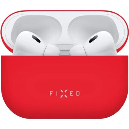 Apple FIXED Silky silikonové pouzdro pro Apple AirPods Pro 2, červené