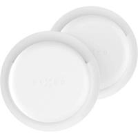 Apple FIXED Silky Sticker silikonové nalepovací pouzdro pro Apple AirTag (2 ks) bílé