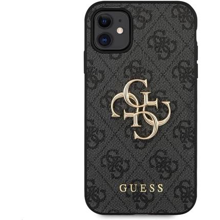 Apple Guess PU 4G Metal Logo kryt iPhone 11 šedý