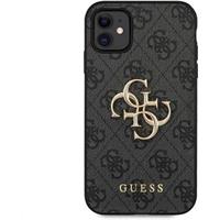 Apple Guess PU 4G Metal Logo kryt iPhone 11 šedý
