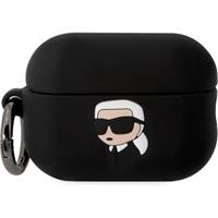 Apple Karl Lagerfeld 3D Logo NFT Karl Head Silikonové pouzdro Airpods Pro 2 černé