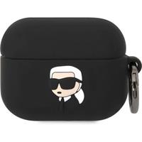 Apple Karl Lagerfeld 3D Logo NFT Karl Head Silikonové pouzdro Airpods Pro černé