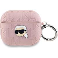 Apple Karl Lagerfeld PU Embossed Karl Head pouzdro AirPods 3 růžové