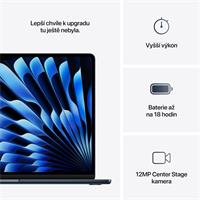 Apple MacBook Air 15"/M4/15,3"/2880x1864/16GB/256GB SSD/M4/Sequoia/Midnight/1R