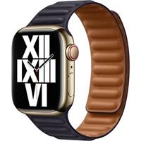 Apple Watch 41/40/38mm inkoustově fialový kožený tah - M/L