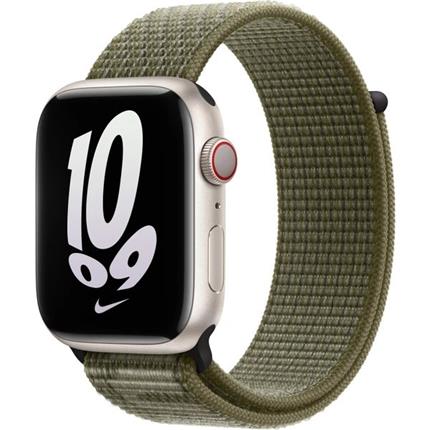 Apple Watch 41/40/38mm sekvojovozeleno/platinový Nike provlékací sportovní řemínek