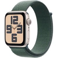 Apple Watch SE (2024) 40mm Hvězdně bílý hliník s jezerně zeleným provlékacím řemínkem