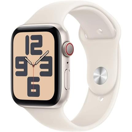 Apple Watch SE (2024) Cellular 44mm Hvězdně bílý hliník s hvězdně bílým sportovním řemínkem S/M