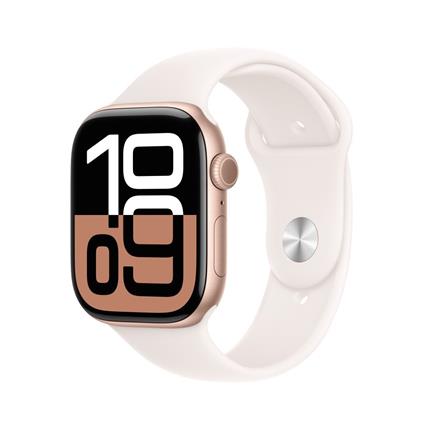 Apple Watch Series 10 GPS + Cellular 42mm Rose Gold Aluminium Case with Light Blush Sport Band - S/