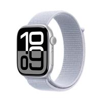 Apple Watch Series 10 GPS + Cellular 42mm Silver Aluminium Case with Blue Cloud Sport Loop (MWX53QC