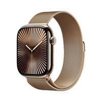 Apple Watch Series 10 GPS + Cellular 46mm Gold Titanium Case with Gold Milanese Loop - M/L (MX003QC