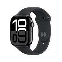 Apple Watch Series 10 GPS + Cellular 46mm Jet Black Aluminium Case with Black Sport Band - S/M (MWY