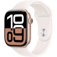 Apple Watch Series 10 GPS + Cellular 46mm Rose Gold Aluminium Case with Light Blush Sport Band - M/