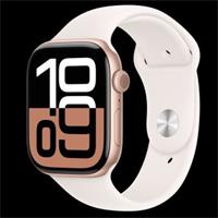 Apple Watch Series 10 GPS + Cellular 46mm Rose Gold Aluminium Case with Light Blush Sport Band - S/