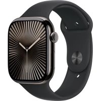 Apple Watch Series 10 GPS + Cellular 46mm Slate Titanium Case with Black Sport Band - S/M (MWYD3QC/