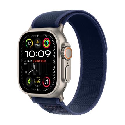 Apple Watch Ultra 2 GPS + Cellular 49mm Natural Titanium Case with Blue Trail Loop - S/M (MX4J3CS/A