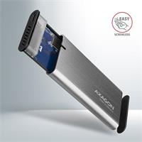 AXAGON EEM2-SG2, USB-C 3.2 Gen 2 - M.2 NVMe & SATA SSD kovový RAW box, bezšroubkový