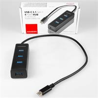 AXAGON HUE-S2C Type-C 4x USB3.0 CHARGING hub, microUSB nap. konektor