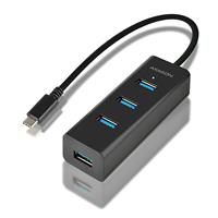 AXAGON HUE-S2C Type-C 4x USB3.0 CHARGING hub, microUSB nap. konektor