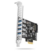 AXAGON PCEU-43RS, PCIe řadič, 4x USB 3.2 Gen 1 port, UASP, napájení z PCIe nebo SATA, SP & LP