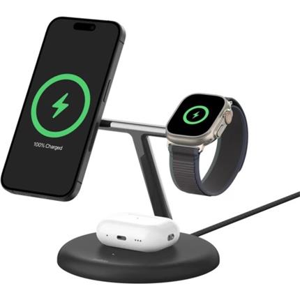 Belkin BOOST CHARGE PRO 15W MagSafe 3v1 (Qi2) nabíjecí stanice černá