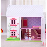 Bigjigs Toys Růžový domek pro panenky