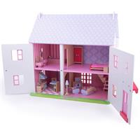 Bigjigs Toys Růžový domek pro panenky