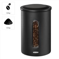 Dóza XAVAX Barista na 1,3 kg zrnkové kávy nebo 1,5 kg mleté kávy, vzduchotěsná, matná černá