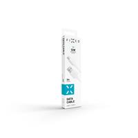 FIXED datový a nabíjecí kabel USB-C, USB 2.0, 2 metry, 3A, bílý