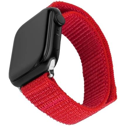 FIXED Nylon Sporty Strap řemínek Apple Watch 42/44/45mm, červený