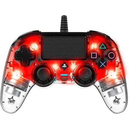 Levně Gamepad Nacon Compact Controller Clear Red (PS4)