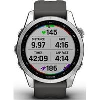 Garmin fenix 7S Glass Silver / Graphite Silicone Band