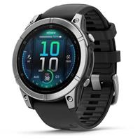 Garmin fenix E – 47 mm, AMOLED, nerezová ocel, černý silikonový řemínek