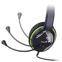 GENIUS headset HS-400A, 2x 3,5 jack, redukce na single jack