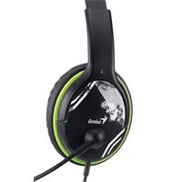 GENIUS headset HS-400A, 2x 3,5 jack, redukce na single jack