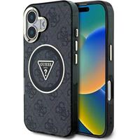 Guess IML 4G Glitter and Triangle Logo MagSafe kryt iPhone 16 černý