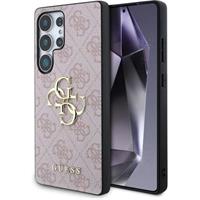 Guess PU 4G Metal Logo kryt Samsung Galaxy S25 Ultra růžový