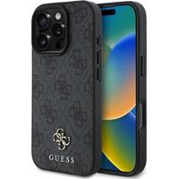 Guess PU 4G Small Metal Logo MagSafe kryt iPhone 16 Pro Max šedý