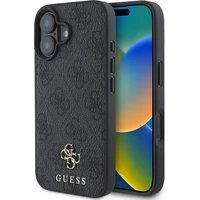 Guess PU 4G Small Metal Logo MagSafe kryt iPhone 16 šedý