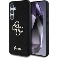 Guess PU Fixed Glitter 4G Metal Logo kryt Samsung Galaxy S25+ černý