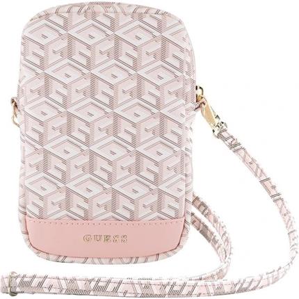 Guess PU G Cube Wallet Phone Bag Zipper růžový