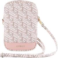 Guess PU G Cube Wallet Phone Bag Zipper růžový