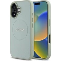 Guess PU Grained Classic Logo MagSafe kryt iPhone 16 zelený