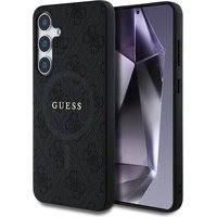 Guess PU Leather 4G Colored Ring MagSafe kryt Samsung Galaxy S25+ černý