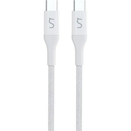 iWant opletený kabel USB-C na USB-C 0,3 m bílý