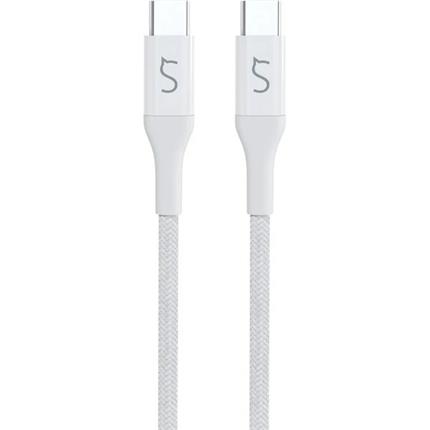 iWant opletený PD kabel 1.2m USB-C/USB-C bílá