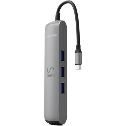iWant Type-C Slim Hub 6v1, vesmírně šedý