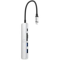iWant USB-C HUB 6v1 HDMI + SD/Micro SD stříbrný