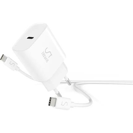 Levně iWant USB-C PD MINI II síťová nabíječka 20W + USB-C kabel 1,2m