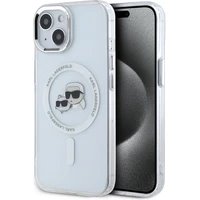 Karl Lagerfeld IML K&CH Heads Metal Frame MagSafe zadní kryt iPhone 14 čirý